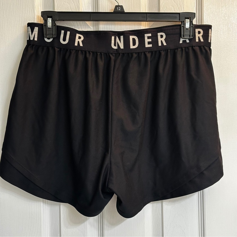 Under Armour Play Up 3.0 Shorts Womens Black Athletic Running Training Large - Picture 2 of 5